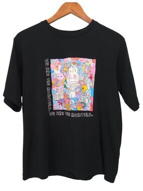 Uniqlo x POP MART WE ARE THE MONSTERS Labubu Women's UT Graphic Black T-Shirt M